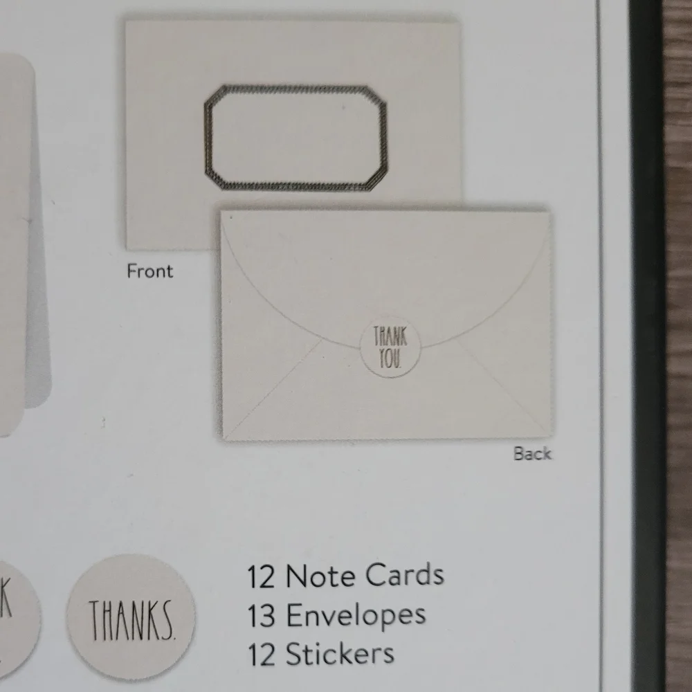 Rae Dunn Thank You Card Sticker Pen Set NEW - Picture 7 of 7